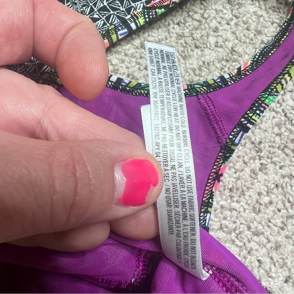 Victoria Sport Geometric Sports Bra VSX Victorias Secret Green Purple L - Picture 4 of 6